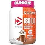 Dymatize ISO100 Hydrolyzed Protein Powder in Dunkin' Mocha Latte Flavor, 100% Whey Isolate Protein, 25g Protein, 95mg Caffeine, 5.5g BCAAs, Gluten Free, Fast Absorbing, Easy Digesting, 20 Servings