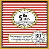 Red Stripes Scrapbook Paper: 50 Double-Sided Craft Paper Sheets, Line Pattern for Collage, Decorative Crafts, Decoupage, DIY Projects, & More | 8.5" x 8.5"