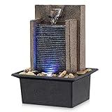 Amootek Tabletop Fountain Waterfall Fountain Office Tabletop Fountain Includes Many Natural River Rocks Decorated with Colorful Light 6.3" L x 5.12" W x 8.66" H