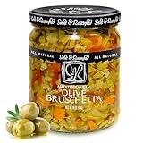 Mediterranean Olive Bruschetta - Gluten-Free Green Olive Sandwich Spread with Olive Oil for Muffuletta, Sandwiches, Dips, Crackers, Salads, & Appetizers - Sable & Rosenfeld - 16 Oz (Pack 1)