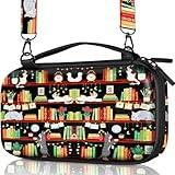Gurgitat Carrying Case for Nintendo Switch Lite Travel Carry Cases Hard Shell Protective Cover Strap Bookshelf Cat Cute Girls Boys Accessories Storage Protector Pouch Bag for Nintendo Switch Lite 2019