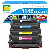 414X Toner Cartridges 4 Pack High Yield: MFP M479fdw - 414A with Chip Compatible Replacement for HP 414X 414A 2020X for HP Color Laserjet Pro MFP M479fdw M479fdn M454dw M454dn Printer Ink (K/C/M/Y)
