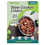 Syntus Slow Cooker Liners, 20 Count Cooking Bags Large Size Disposable Pot Liners Plastic Bags, Fit 3QT to 8QT for Slow Cooker Cooking Trays, 13"x 21", 20 Liners