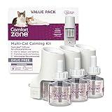 COMFORT ZONE Value Kit; 3 Multicat Diffusers & 6 Refills; Cat Calming Pheromone; Reduce Stress, Aggression, Fighting, Urine Marking, Scratching