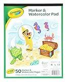 Crayola Marker & Watercolor Pad, 50 Blank Coloring Pages, Painting Paper, Art Supplies for Kids, Gifts