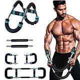 Arm Trainer, Upper Body Strength Training Machine, 40-100 lbs Adjustable Chest Exercise Equipment, Portable Strong Torsion Bar, Detachable Design, Portable Spring Resistance Home Fitness Equipment