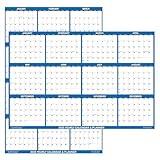 24" x 36" SwiftGlimpse 2025 Wall Calendar Erasable Large Wet & Dry Erase Laminated 12 Month Annual Yearly Wall Planner, Reversible, Horizontal/Vertical, Navy