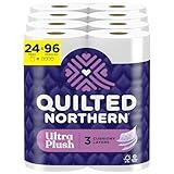 Quilted Northern Ultra Plush Toilet Paper, 24 Mega Rolls = 96 Regular Rolls, 3X Thicker*, 3 Ply Soft Toilet Tissue