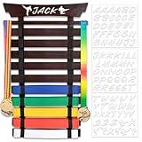 Winartton 10 Belts Karate Belt Display Rack with Stickers, Taekwondo Belt Display Holder, Martial Arts Belt Display, No Assembly Required, BJJ Hanging Holder for Kids and Adult