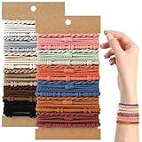 48 PCS Boho Hair Ties, Elastic Hair Tie Bracelets for Women, Cute Hair Ties No Damage, Ponytail Holders for Girls with Thick and Thin Hair - Multicolor