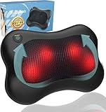 Zyllion Shiatsu Back and Neck Massager with Heat - 3D Kneading Deep Tissue Electric Massage Pillow for Chair, Car, Muscle Pain Relief on Shoulders, Legs, Foot - Doctor Recommended - Black (ZMA-13)