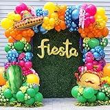 Cinco de Mayo Fiesta Balloon Arch Kit, 171Pcs Rainbow Colors Balloon Garland for Mexican Fiesta Party Decorations Hawaii Tropical Luau Birthday Party Backdrop Inflatable Cactus Taco Carnival Balloons
