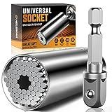 Stocking Stuffers for Mens Gift Christmas Super Universal Socket Tools Gifts for Men: Socket Set with Power Drill Adapter(7-19 MM) Cool Stuff Gadgets for Women Birthday Gift for Dad Husband Adults