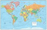 Swiftmaps 32" x 50" RMC Large World Wall Map Poster - Laminated Rolled (32x50 Signature World)