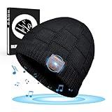 Greatfine Bluetooth Beanie, Beanie Hat for Men/Women/Teen, Unique Tech Gift for Christmas Stocking Stuffer, Black
