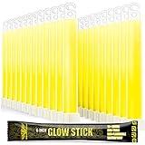 EVERLIT Survival Emergency Glow Sticks- 6 Inches Light Sticks for First Aid Kit, Survival Kit, Camping, Hiking, Outdoor, Disasters, Emergencies Up to 12 Hours Duration… (24 Pack, Yellow)