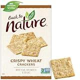 Back to Nature Crispy Wheat Crackers - Dairy Free, Non-GMO, Made with Wheat Flour & Sea Salt, Delicious & Quality Snacks, 8 Ounce