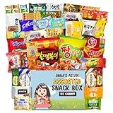 Korean Snack Box Variety Pack - 50 Count Individual Wrapped Gift Care Package Bundle Sampler Assortment Mix Candy Chips Cookies Treats for Kids Children College Students Adult