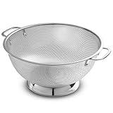 Bellemain 5 Qt Metal Colander with Handle | Pasta, Spaghetti, Berry, Fruit, Vegetable, Kitchen Food Strainer Basket | 18/8 Stainless Steel Colander Bowl | Pot Drainer for Cooking, Sifter Strainer