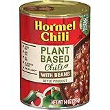 HORMEL Chili Plant-Based Chili With Beans (Pack of 12), 14 oz, 22g Protein per Serving, Gluten-Free, Egg-Free, Dairy-Free, No Artificial Flavors Added- Great for Bowls, Dips, Hot Dogs and Appetitizers