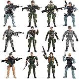 US Army Men and SWAT Team Toy Soldiers Action Figures with Military Weapons Accessories for Kids Boys Girls,12Pcs