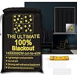 Portable Blackout Shades (79" x 57") Window Curtains, 100% Blackout Material Temporary Blinds for Baby Nursery, Bedroom, Dorm Room, Office or Travel Use