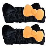 The Crème Shop x Hello Kitty “Spooky Season” Plush Spa Headband Soft Comfortable Iconic Bow Design Universal Fit Durable Easy to Clean For All Beauty Occasions (Set of 2)