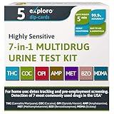 5-Pack Home Drug Test Kit for all Drugs (Most Used). 7-Panel Urine Drug Test. Marijuana (THC), Cocaine, Opiates, Amphetamine, Methamphetamine, Benzos (BZO), Ecstasy (MDMA). Dip-Cards & Cups by Exploro