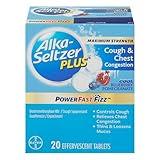 ALKA-SELTZER PLUS Powerfast Fizz, Cough & Chest Congestion Medicine, effervescent Tablets, 20ct