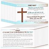 Noveread 300 Pcs Jesus Is The One Way Gospel Tract Card Plan of Salvation Cards Bible Tracts Prayer Postcards Christian Bookmark Bulk Pocket Holy Postcards Christian Gifts Women Men Ministering Tool
