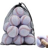 Magicorange Baseball, Foam Baseballs 20 Pack Practice Training Baseballs Unmarked Baseball Soft Toss, Batting, Fielding, Hitting, Pitching (White)