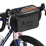 CALLCASE Bike Handlebar Bag Bicycle Front Bag Shoulder Bag Storage Bag with Shoulder Strap for Road Mountain Bike Cycling Travel -Grey