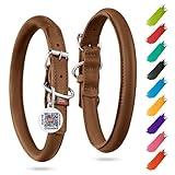 WAUDOG Ultra Soft Rolled Leather Collar - Soft Padded for Small, Medium, and Large Dogs - Puppy Collar for Male and Female Dogs