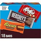 HERSHEY'S, KIT KAT and REESE'S Assorted Milk Chocolate, Christmas Candy Variety Box, 27.3 oz (18 Count)