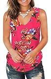Jescakoo Loose Fitting Floral Tops for Womens Summer V Neck Clothing Lotus L