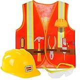 Tigerdoe Construction Worker Costume - Yellow Hard Hats for Kids - Construction Vest, Helmet & Safety Glasses - Construction Party - 3 Pc