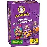 Annie's Organic Variety Pack, Cheddar Bunnies, Bunny Grahams and Cheddar Squares, Stocking Stuffer, 12 Pouches, 11 oz