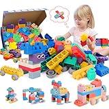 ROHSCE Soft Building Blocks for Toddlers, Baby Blocks Stacking Blocks for Toddlers 1-3 STEM Toddler Gifts, Baby Soft Rubber Block Compatible with Mega Building Blocks for Preschool, 40 PCS