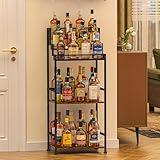 Jsskeeim Trapezoidal Liquor Cabinet Bar for Home, Stepped Wine Rack Freestanding Floor, Corner Syrup & Whiskey Stand, Large-Capacity Alcohol Bottle Storage Display Shelf Living Room, Patent Pending