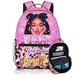 Quelindra Afro Black Girl Backpack School Bookbag African Women Book Bag 16 Inch Backpack For Girl Women Student School Hiking Travel Outdoor Gift For Daughter Granddaughter