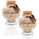 Honeymoon Sand Keepsake Jar 2025 Engagement Gift Bridal Shower Gift Wedding Gift Honeymoon Gift Travel Gift for Couples Romantic Honeymoon Gifts for Newlywed Couple Honeymoon Essentials 2pcs