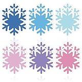 JarThenaAMCS 24 Packs Winter Snowflake Sticky Notes Pink Blue Purple Memo Pad 6 Colors Reminder Notepad for Christmas Annotating Office Classroom, 480 Sheets