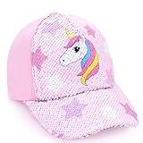 WAWSAM Kids Baseball Hat Unicorn Baseball Cap for Toddler Trucker Hat for Girls Ages 4-8 Adjustable Snapback Cap Pink