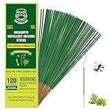 KICKOUTOR Mosquito Repellent Outdoor Patio 120 PCS Citronella Oil Mosquito Incense Sticks Natural Organic Mosquito Barrier Mosquito Repeller for Backyard Travel Camping Indoors Gnat Mosquito Control