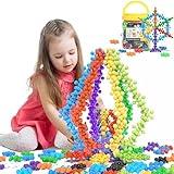 STEM Building Blocks Toy for Kids,300Pcs Interlocking Solid Plastic Educational Discs Toy,Classroom Must Haves Creativity Preschool Toy for Kids Aged 3+,Round Soft and Safe Material,Size Merge Set ﻿