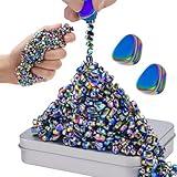 JUNYANG Magnetic Balls, Over 600 Pcs Mini Magnetic Putty, with 2 Large Smooth Magnetic Beads, Fun Quiet Fidget Toy for Adults, Weak Ferrite Putty ADHD Desk Toys for Office (Colorful)