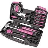 40-Piece All Purpose Household Pink Tool Kit for Girls, Ladies and Women - Includes All Essential Tools for Home, Garage, Office and College Dormitory Use