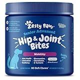 Zesty Paws Mobility Bites Joint Supplement for Dogs - Hip and Joint Chews for Dogs - Glucosamine for Dogs, Chondroitin, & MSM + Vitamins C and E for Dog Joint Relief - Adv Chicken - 90 Count