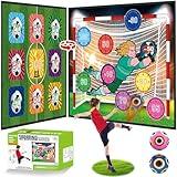 71" x 59" Soccer Ball Game Set for Kids, Double-Sided Soccer Family Game, Indoor Outdoor Backyard Toss Soccer Goal Game with 2 Balls, 1 Flannel Target, Soccer Toy Birthday for Boys Girls Aged 3-12