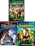 Survive the Wild Animals Goosebumps + Jumanji + Cats & Dogs Triple Family Movie Pack